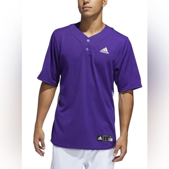 Adidas Men’s Purple Diamond King Elite Two-Button Baseball Jersey Medium - Picture 1 of 12